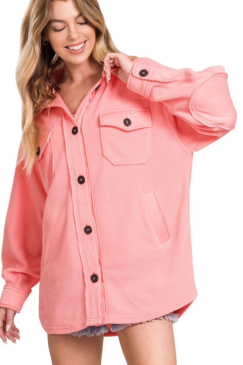 *SALE* Quinn Shacket - Blossom Pink
