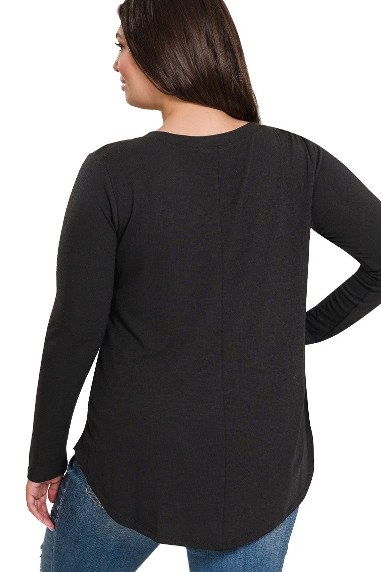 Everyday Long Sleeve V-Neck - Black