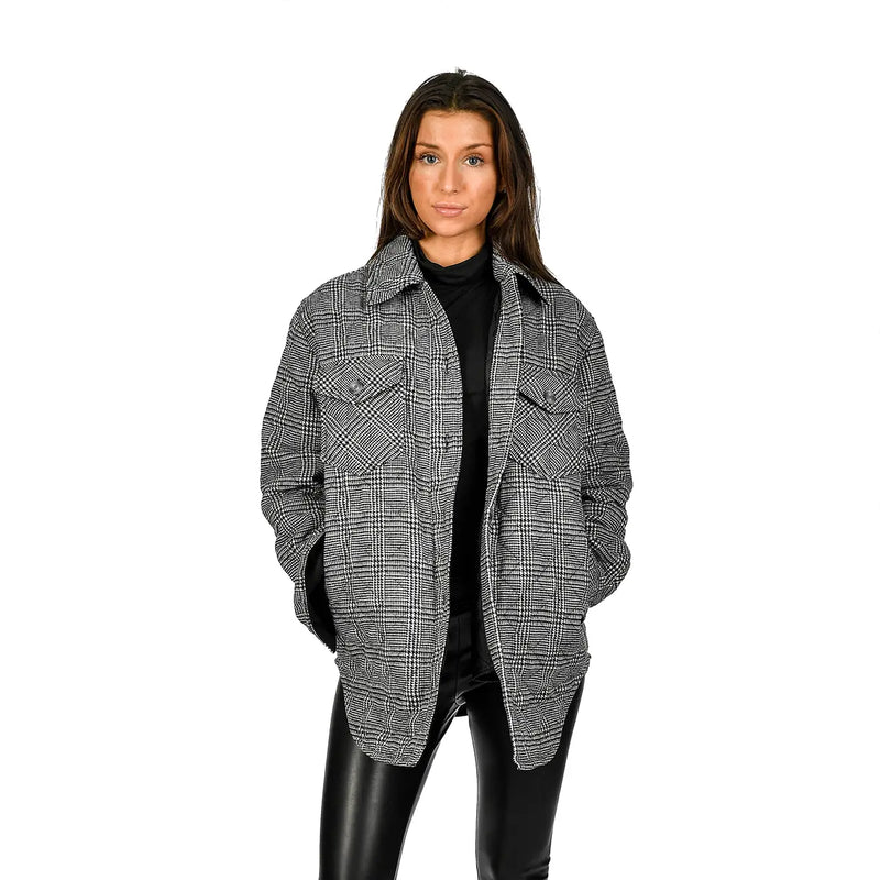 RD Style Woven Houndstooth Coat