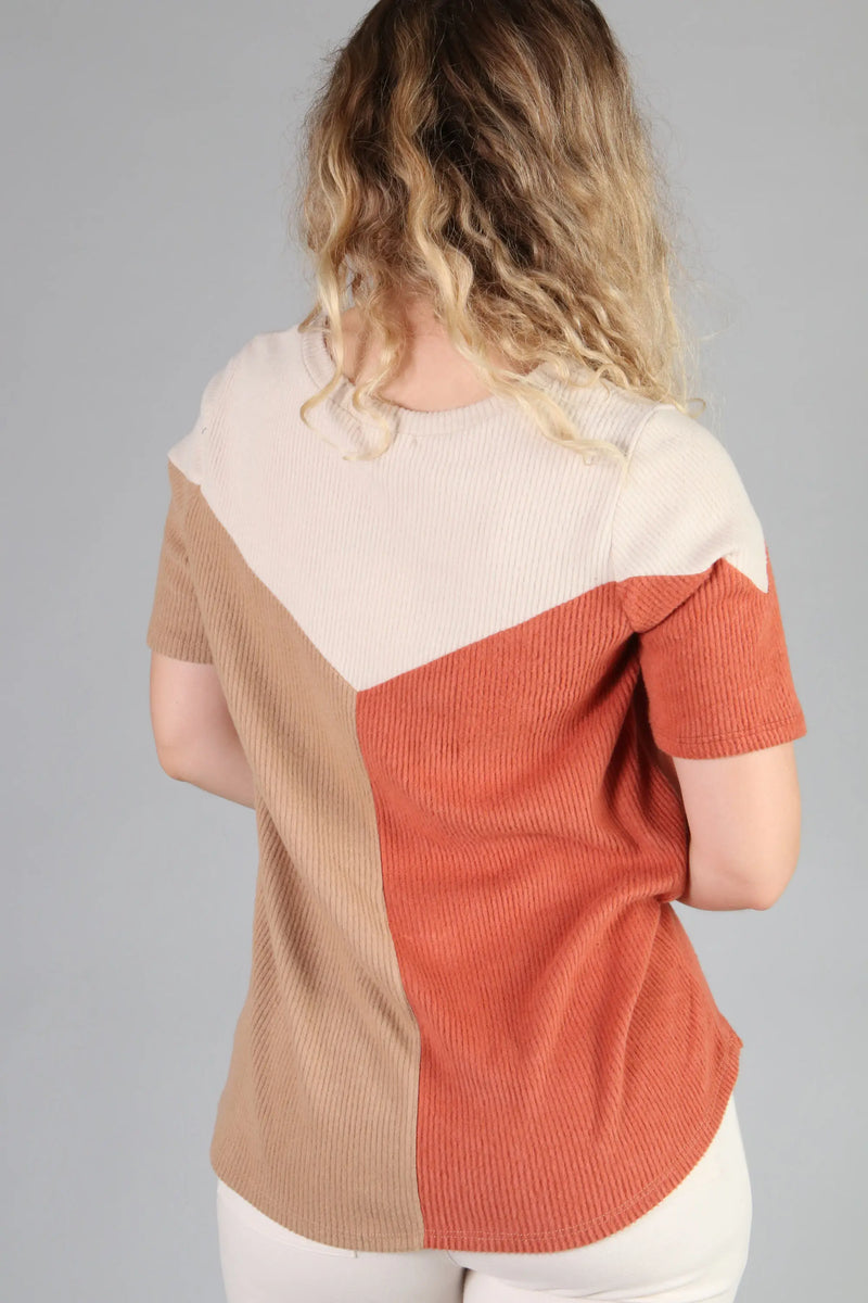 *SALE* Ribbed Color Block Top