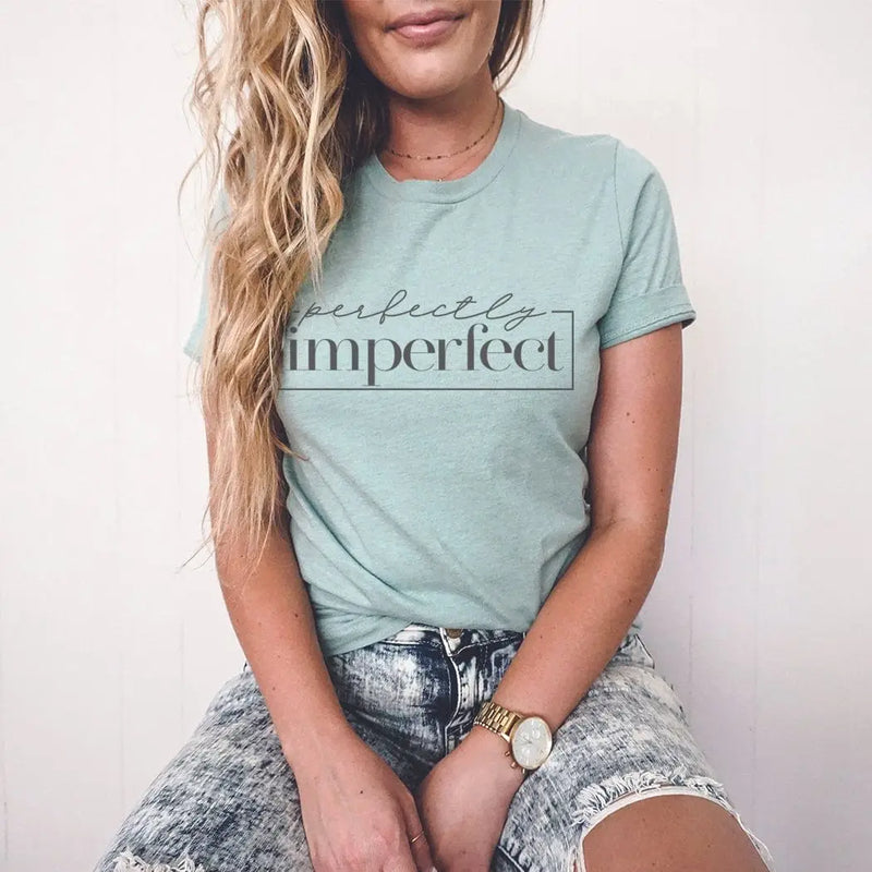 Perfectly Imperfect Tee - Dusty Blue