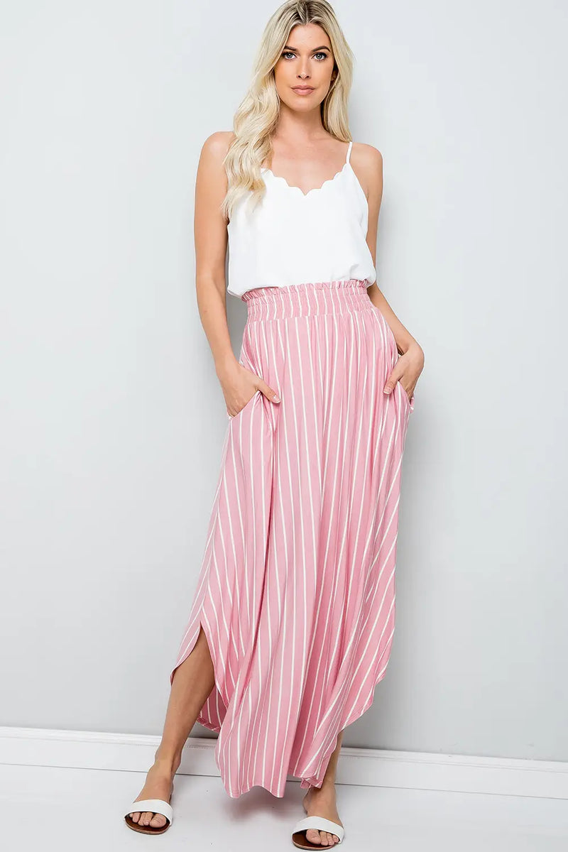Ember Maxi Skirt - Rose Stripe