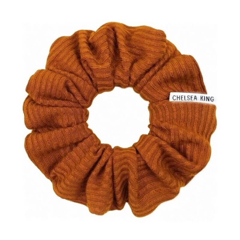 Chelsea King French Ribbed Scrunchie - Caramel