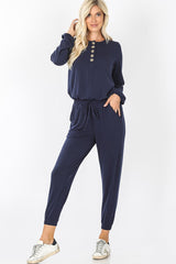 *SALE* Lounge the Day Away Romper - Navy