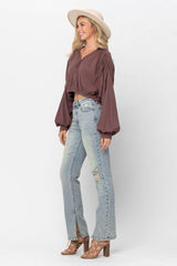 Judy Blue Distressed Straight Leg Denim