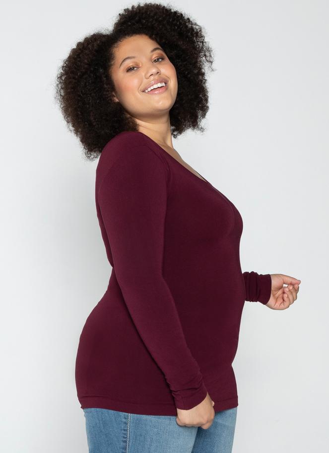 *SALE* C'est Moi Plus Long Sleeve Scoop - Bordeaux