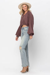 Judy Blue Distressed Straight Leg Denim