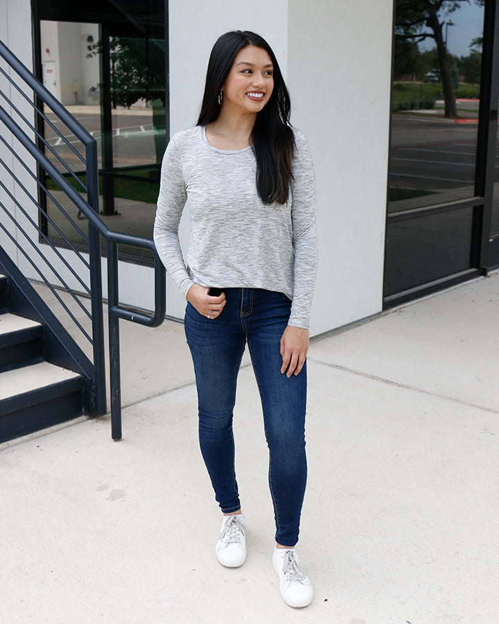 *SALE* Grace & Lace LS Perfect Fit Tee - Salt & Pepper