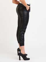 Dex Faux Leather Joggers - Black