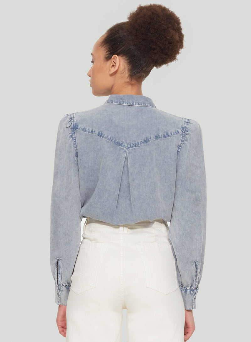 Light Blue Acid Button Down