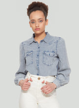 Light Blue Acid Button Down