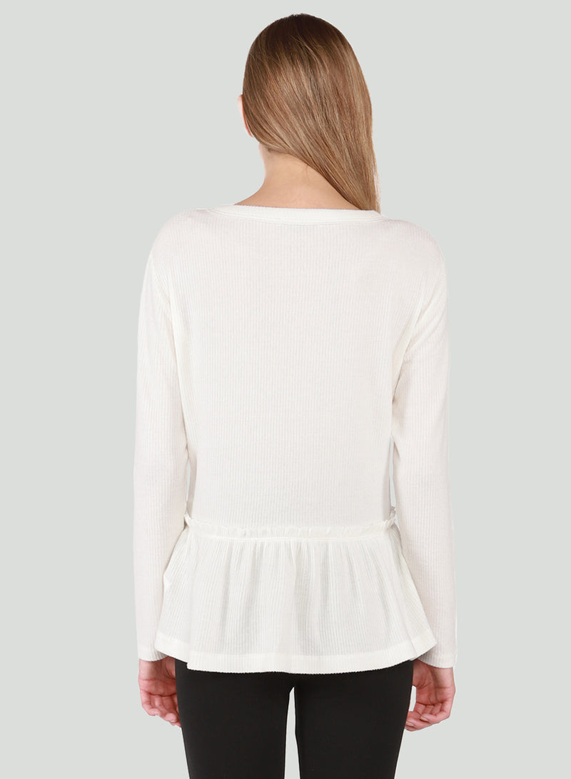 DEX Peplum Top - Ivory