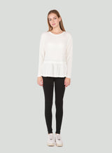 DEX Peplum Top - Ivory