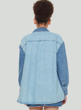 Denim Button Down Overshirt - 3 Tone
