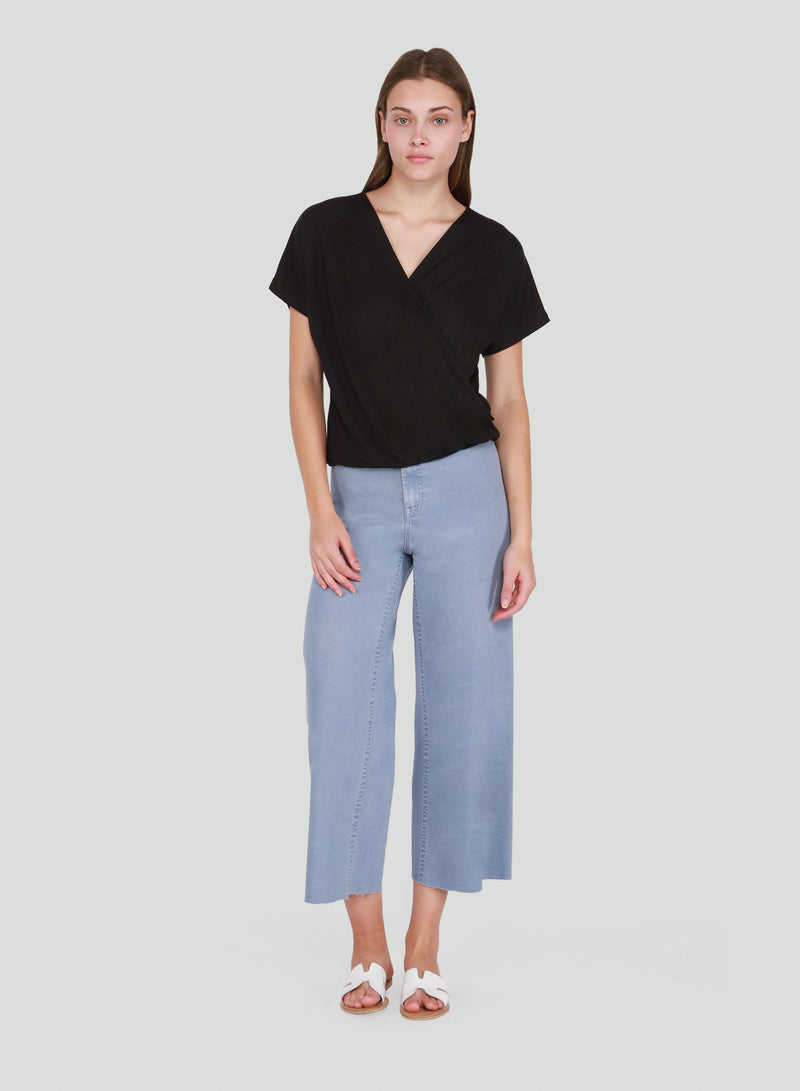 DEX Ribbed Wrap Top