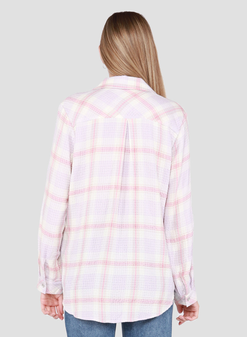Dex Plaid Button Down - Lavender