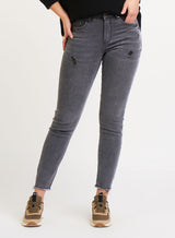 Dex Lexi Mid Rise Skinny Jeans - Charcoal Wash