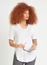 Dex Rounded Hem Tee - White
